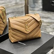 YSL Medium Lou Lou Toy Crossbody Bag In Brown Size 25cm  - 2