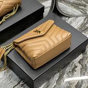 YSL Medium Lou Lou Toy Crossbody Bag In Brown Size 25cm  - 3