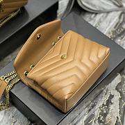 YSL Medium Lou Lou Toy Crossbody Bag In Brown Size 25cm  - 4