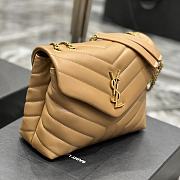 YSL Medium Lou Lou Toy Crossbody Bag In Brown Size 25cm  - 6
