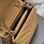 YSL Medium Lou Lou Toy Crossbody Bag In Brown Size 25cm  - 5