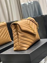 YSL Larger Lou Lou Toy Crossbody Bag In Brown Size 32cm  - 6