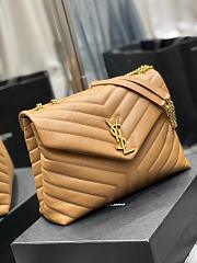 YSL Larger Lou Lou Toy Crossbody Bag In Brown Size 32cm  - 3