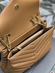 YSL Larger Lou Lou Toy Crossbody Bag In Brown Size 32cm  - 2