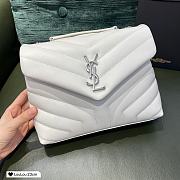 YSL Lou Lou Toy Crossbody Bag In White Size 25cm - 1