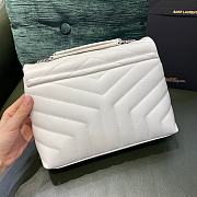 YSL Lou Lou Toy Crossbody Bag In White Size 25cm - 5