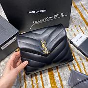 YSL Lou Lou Toy Crossbody Bag In Black Gold Buckle Size 20cm - 1