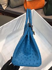 Hermes Birkin Ostrich Leather Blue |30cm  - 6