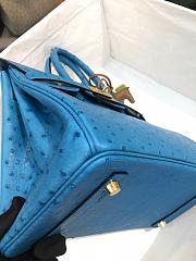 Hermes Birkin Ostrich Leather Blue |30cm  - 5