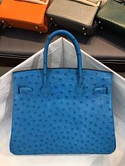 Hermes Birkin Ostrich Leather Blue |30cm  - 3