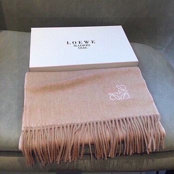 Loewe Tan Cashmere Anagram Scarf