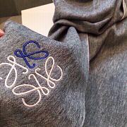 Loewe Grey Cashmere Anagram Scarf - 4