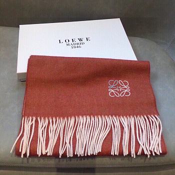 Loewe Orange Cashmere Anagram Scarf