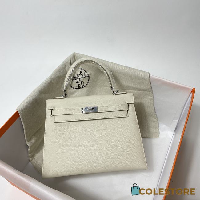 Hermes Kelly Epsom Leather Silver Buckle Size 25cm - 1