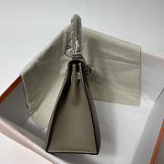 Hermes Kelly Grey Epsom Leather Silver Buckle Size 25cm - 6