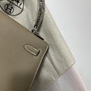 Hermes Kelly Grey Epsom Leather Silver Buckle Size 25cm - 2