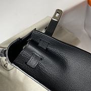 Hermes Kelly Black Epsom Leather Silver Buckle - 5