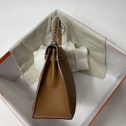Hermes Kelly Brown Epsom Leather Silver Buckle - 2