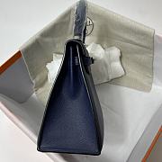 Hermes Kelly Blue Epsom Leather Silver Buckle Size 25cm  - 2