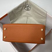 Hermes Kelly Orange Epsom Leather Silver Buckle - 5