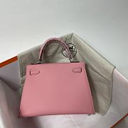 Hermes Kelly Pink Epsom Leather Silver Buckle Size 25cm - 6