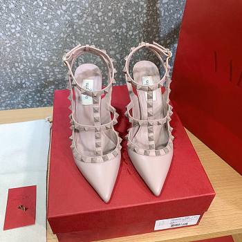 Valentino Rockstud Angkle Strap Pump With Tonal Studs 