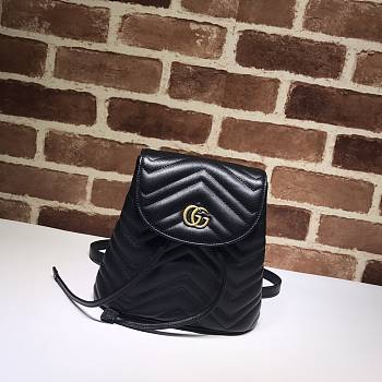 Gucci Marmont Bucket Bag In Black 528129 Size 19cm