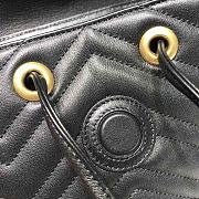 Gucci Marmont Bucket Bag In Black 528129 Size 19cm - 4