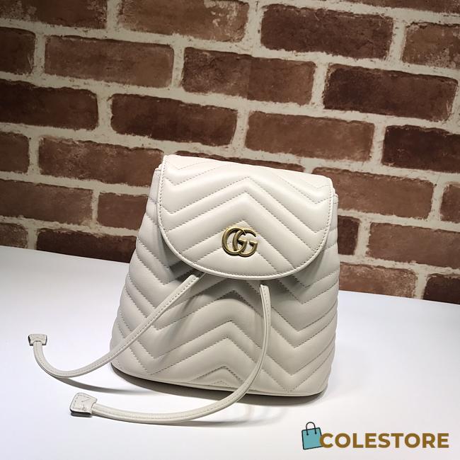 Gucci Marmont Bucket Bag In White 528129 Size 19cm - 1