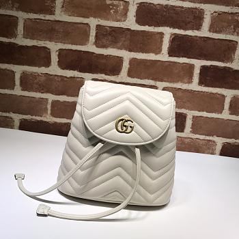 Gucci Marmont Bucket Bag In White 528129 Size 19cm