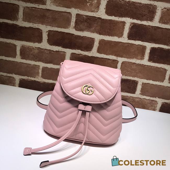 Gucci Marmont Bucket Bag In Light Pink 528129 Size 19cm - 1
