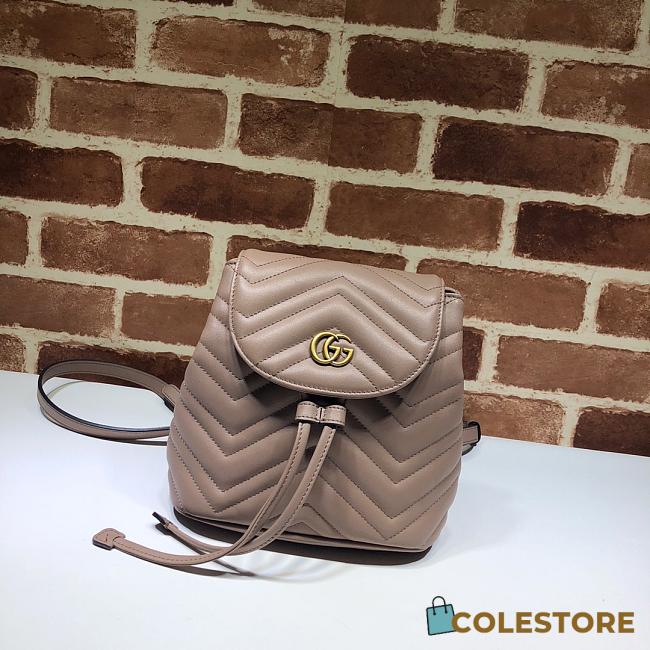 Gucci Marmont Bucket Bag In Beige 528129 Size 19cm - 1