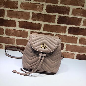 Gucci Marmont Bucket Bag In Beige 528129 Size 19cm