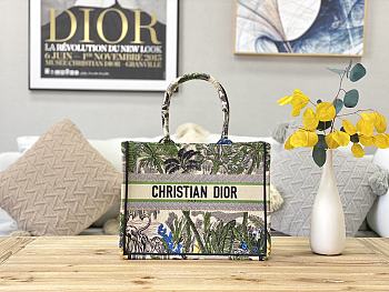 Dior Book Tote Coconut Embroidery In Green Size 37cm 