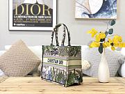 Dior Book Tote Coconut Embroidery In Green Size 37cm  - 6
