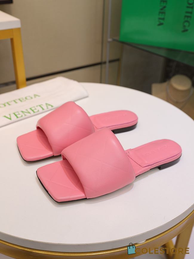 Bottega Veneta Rubber Lido Pink Leather Sandals - 1