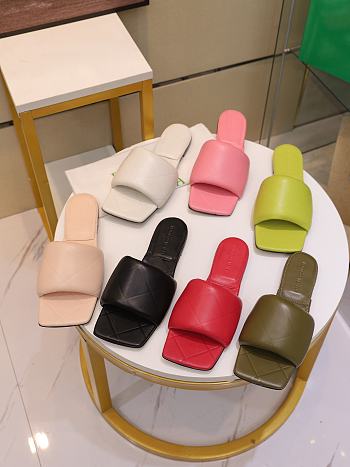 Bottega Veneta Rubber Lido Leather Sandals Multicolor