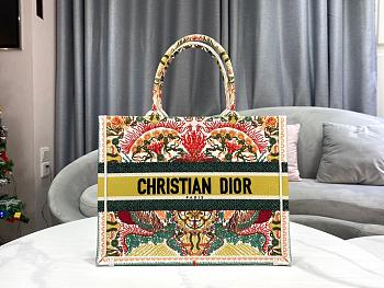 Dior Book Tote Flowers Embroidery Size 37cm