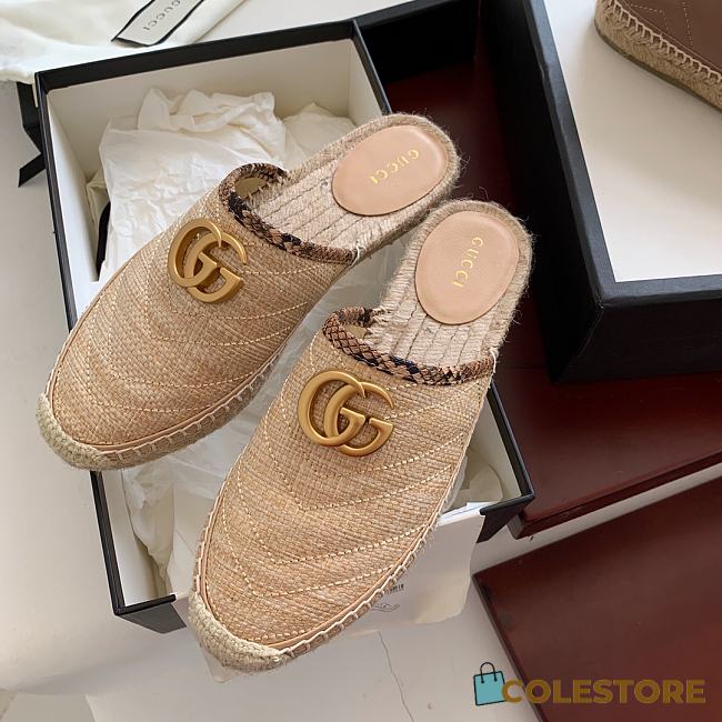 Gucci Straw Slippers - 1
