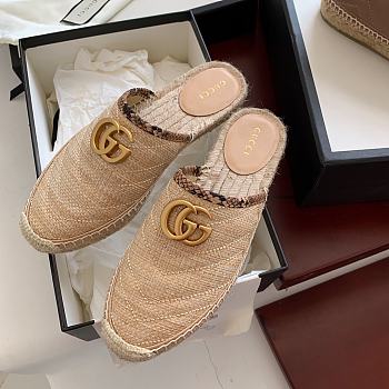 Gucci Straw Slippers