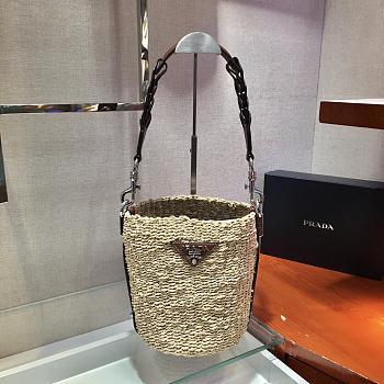 Prada Raffia and Leather Bag Size 25cm 