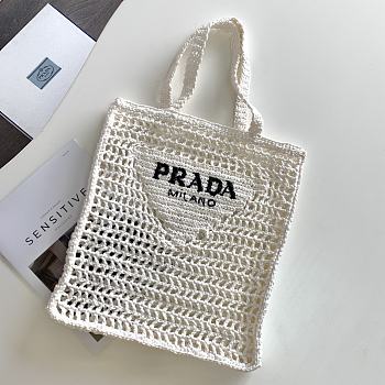 Prada Raffia In White Size 36cm 