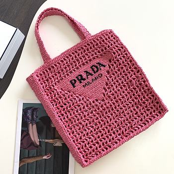 Prada Raffia In Pink Size 36cm