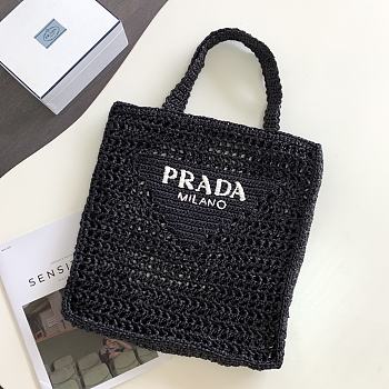 Prada Raffia In Black Size 36cm