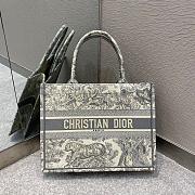 Dior Book Tote TigerIn Gray Embroidery Size 36.5cm - 1