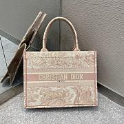 Dior Book Tote Tiger In Pink Embroidery Size 36cm - 1
