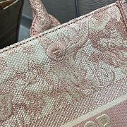 Dior Book Tote Tiger In Pink Embroidery Size 36cm - 5