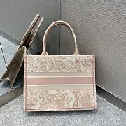Dior Book Tote Tiger In Pink Embroidery Size 36cm - 6