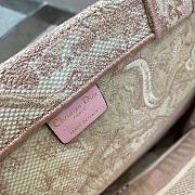 Dior Book Tote Tiger In Pink Embroidery Size 42cm - 6