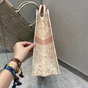 Dior Book Tote Tiger In Pink Embroidery Size 42cm - 3
